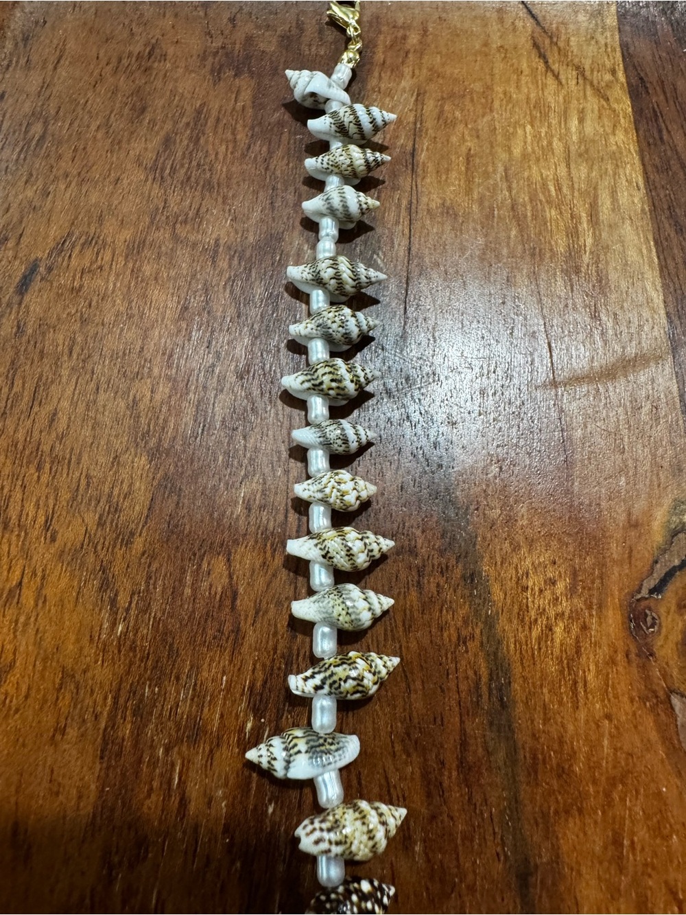 BaubleBar Shell Pearl and Gold chain anklet adjustable